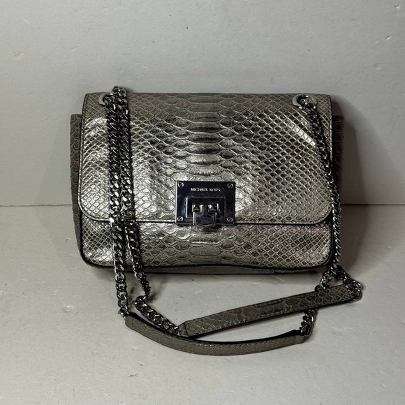 Michael Kors Leather Embossed Shoulder Bag - Picture 1 of 12